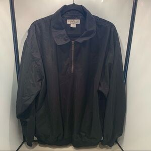 Penguin Sport Windbreaker Adult Large Black 1/4 Zip Pockets Long Sleeve Men